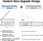Hanke Upgrade 24" Checked In Suitcase with Front Laptop Pocket, Rolling Luggage with Spinner Wheels and TSA Lock,Aluminum Frame PC Hardside Travel Luggage for woman man, 24-inch Smoke White - Image 2